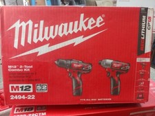 Milwaukee 2494-22 M12 Li-Ion 2-Tool Combo Kit (1.5 Ah) New