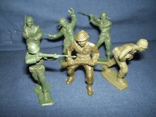 Vintage Marx/MPC WWII Army Figure Lot of 6 Used