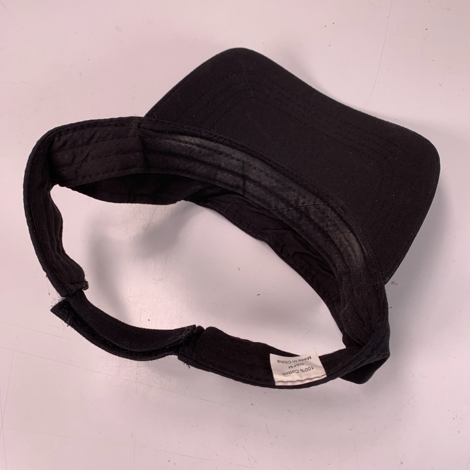 Unbranded Solid Black Visor Cap Hat - image 2