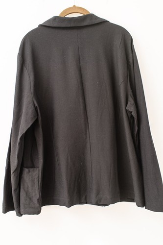 Eileen Fisher XL Black casual blazer cardigan stretchy collared button Capsule - Picture 2 of 6