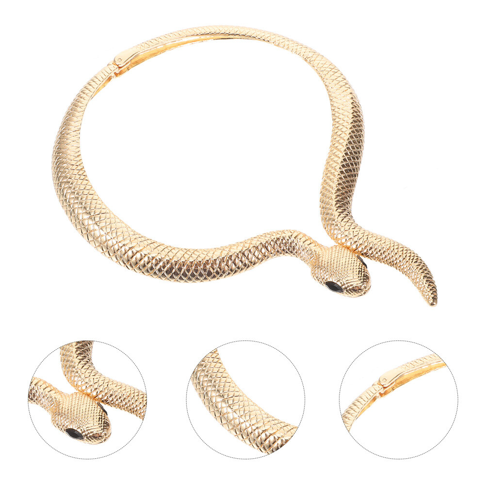 Exaggerated Skin-Friendly Snake & Alligator Choker Necklace for Women