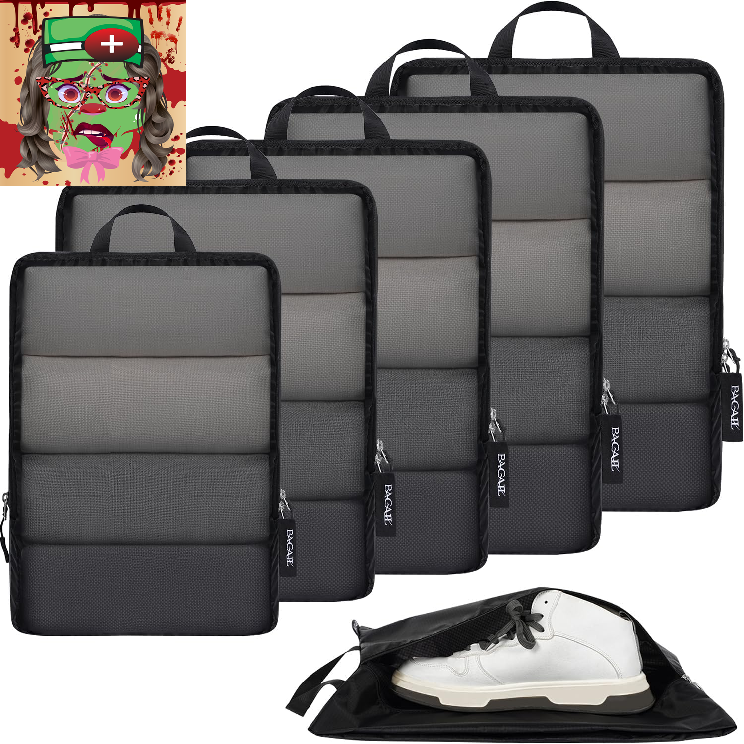 4 Set/6 Set Ultralight Compression Packing Cubes Packing Organizer for Travel Ac