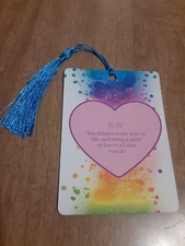 "Joy" Love Affirmation Bookmark Tarot Oracle Card Gift Purified & Charged