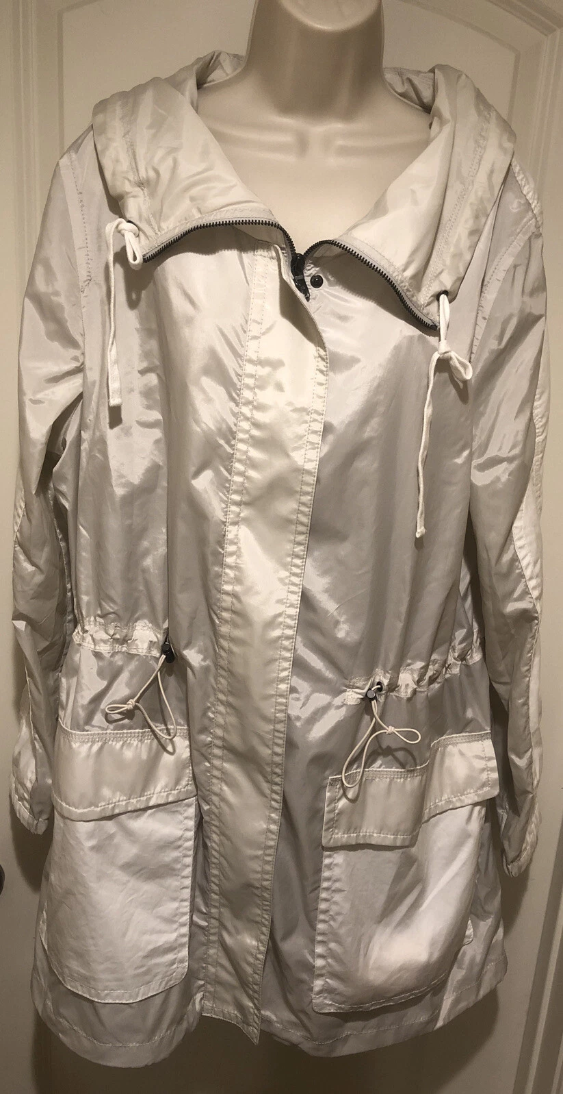 Giacca Coach Grande Bianca Antipioggia Antivento mc