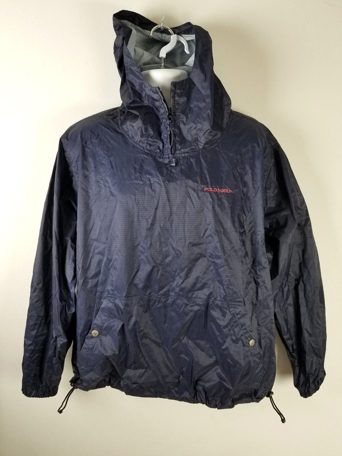 Felpa con cappuccio vintage frangivento Polo Sport Ralph Lauren Spell Out taglia S pony droga ya