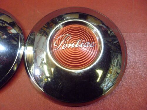 VINTAGE 1950 PONTIAC CHIEFTAIN DOG DISH POVERTY HUBCAPS WHEELCOVERS - Picture 3 of 5