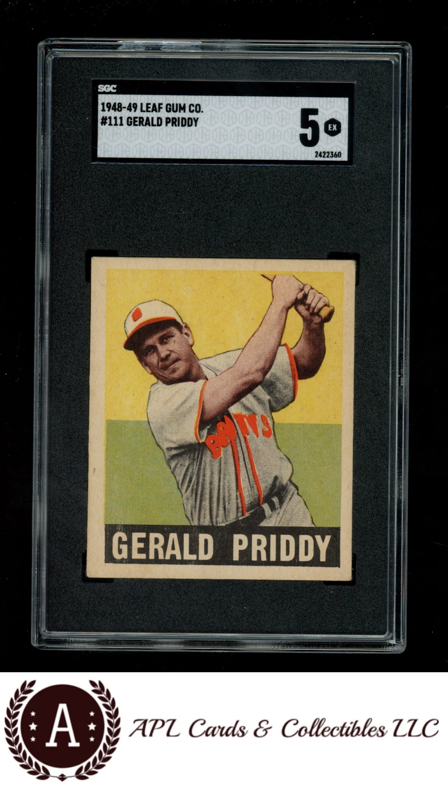 1948-49 Leaf #111 Gerald Priddy SGC 5