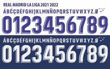 Name&Number Set For Real Madrid La Liga 2021/2022 Home/Away Football Soccer