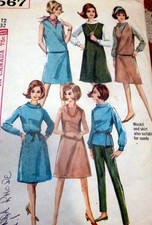 LOVELY VTG 1960s SKIRT, BLOUSE, PANTS, DRESS, WESKIT Sewing Pattern 12/32