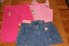 Gymboree Girl 5T Set 3 Piece Outfit Skirt Capri Pants Tank Top