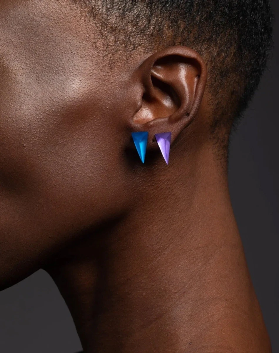 NEW ALEXIS BITTAR Lucite Pyramid Post Earring Cerulean eBay