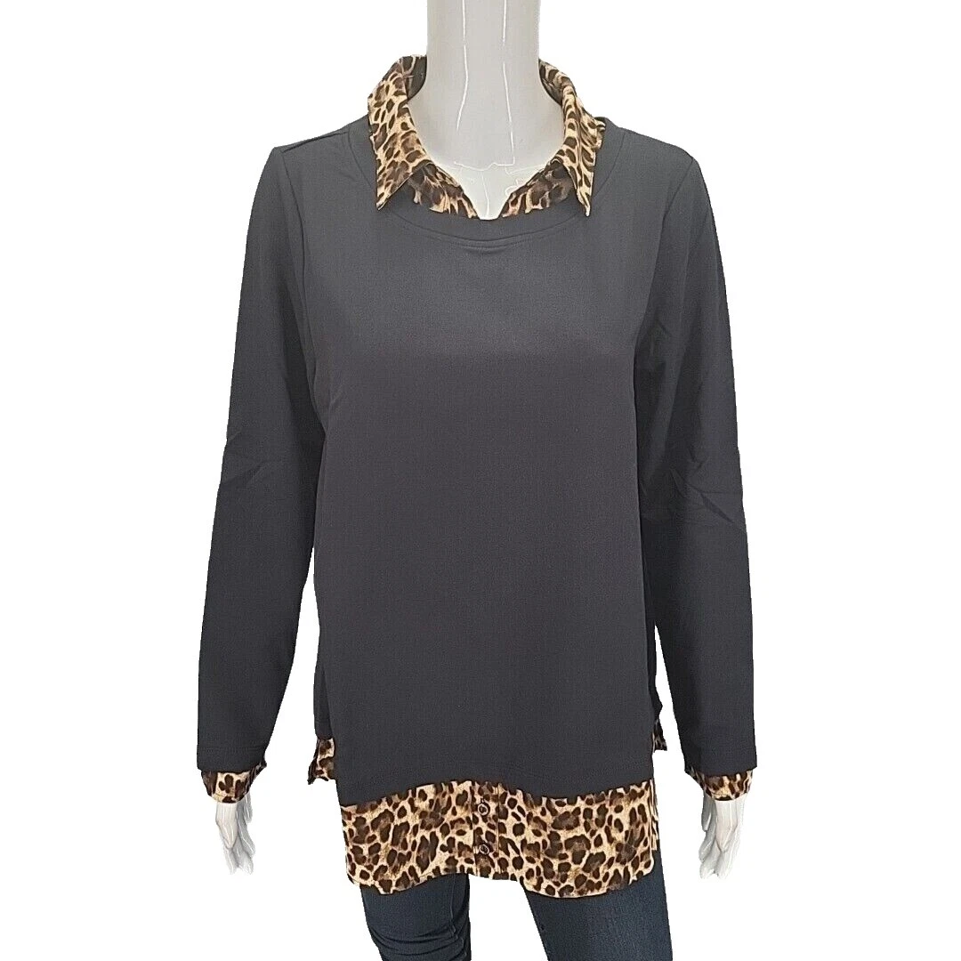 Estampado Animal Mujer Isaac Mizrahi Tops para mujer