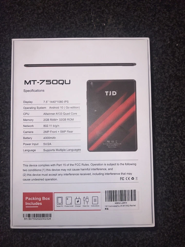 TJD 7.5 Inch Tablet, 2 GB RAM 32GB ROM, Quad-Core Processor - MT-750QU - Image 2 of 4