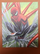 Iron Spider-man 2011 Marvel The Avengers Uncut Sketch Card by Frank Kadar