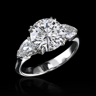 3,80 ct Rundschliff Lab gezüchtet IGI-Diamant Verlobungsring Platin 950