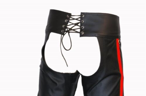 Neue Gay,le LEDER CHAPS mit streife LEATHER CHAPS/LEDERCHAPS,CHAPS CUIR HOMME - Picture 2 of 2