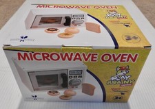Kids toy play microwave for kids by Play Brainy - Wood case with food