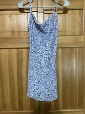 Shein Blue and White Floral Slip Dress Size X-Small