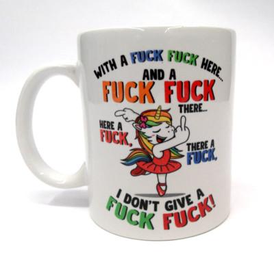 UNICORN Mug, With a-F**k-f**k Here Don't Give a F**k, Funny Unicorn Mug Gift!