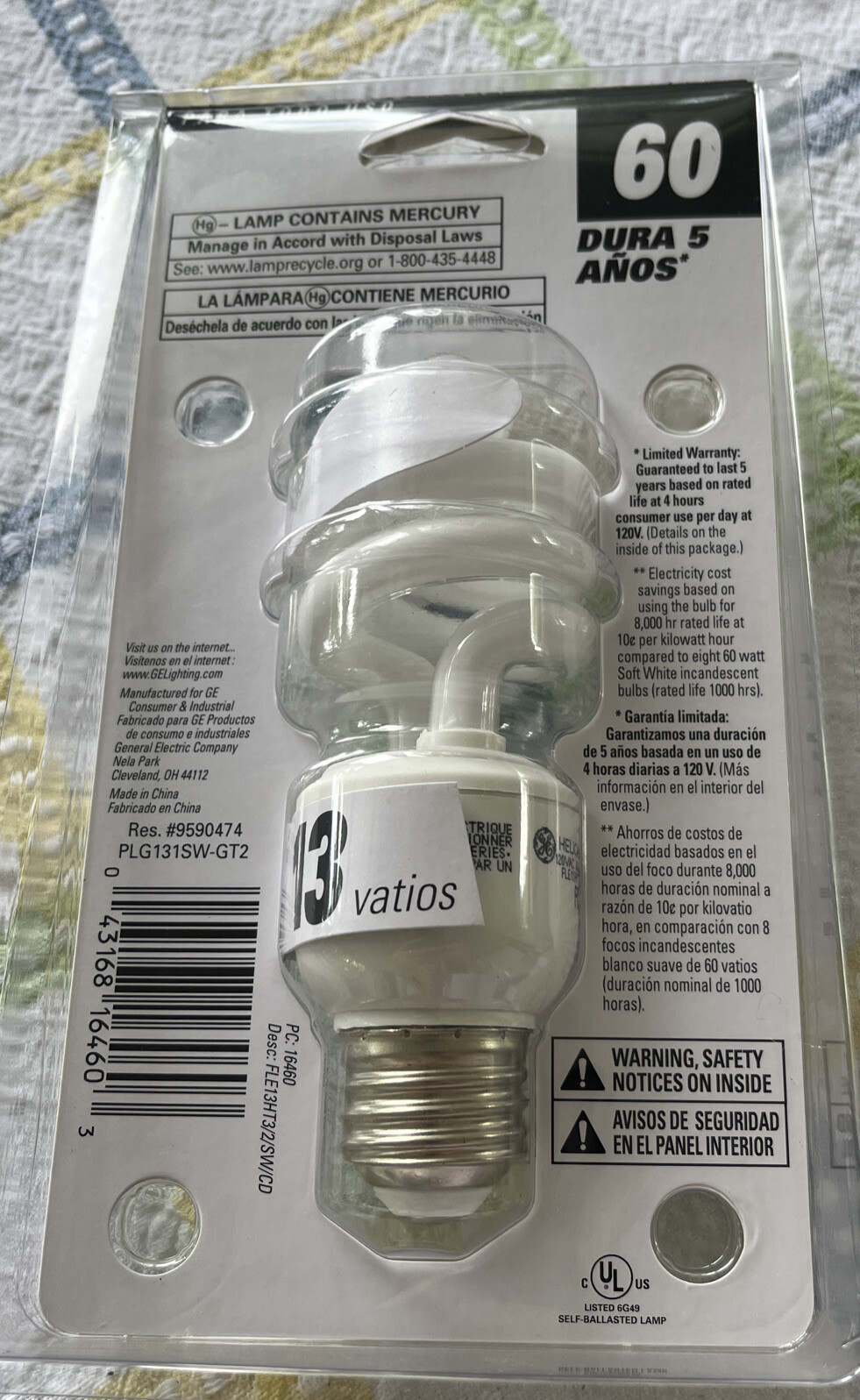 NEW GE Energy Smart 60 Watt (Uses Only 13 Watts) Fluorescent Light Bulbs SAVE