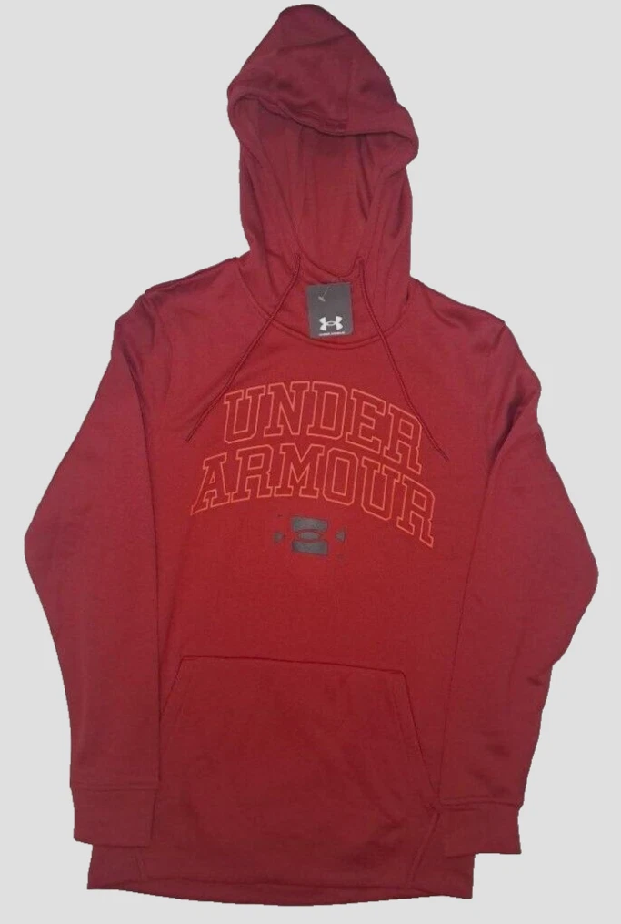 Under Armour Mens red Fleece Twist Hoodie Sweatshirt Size Small NWT Loose