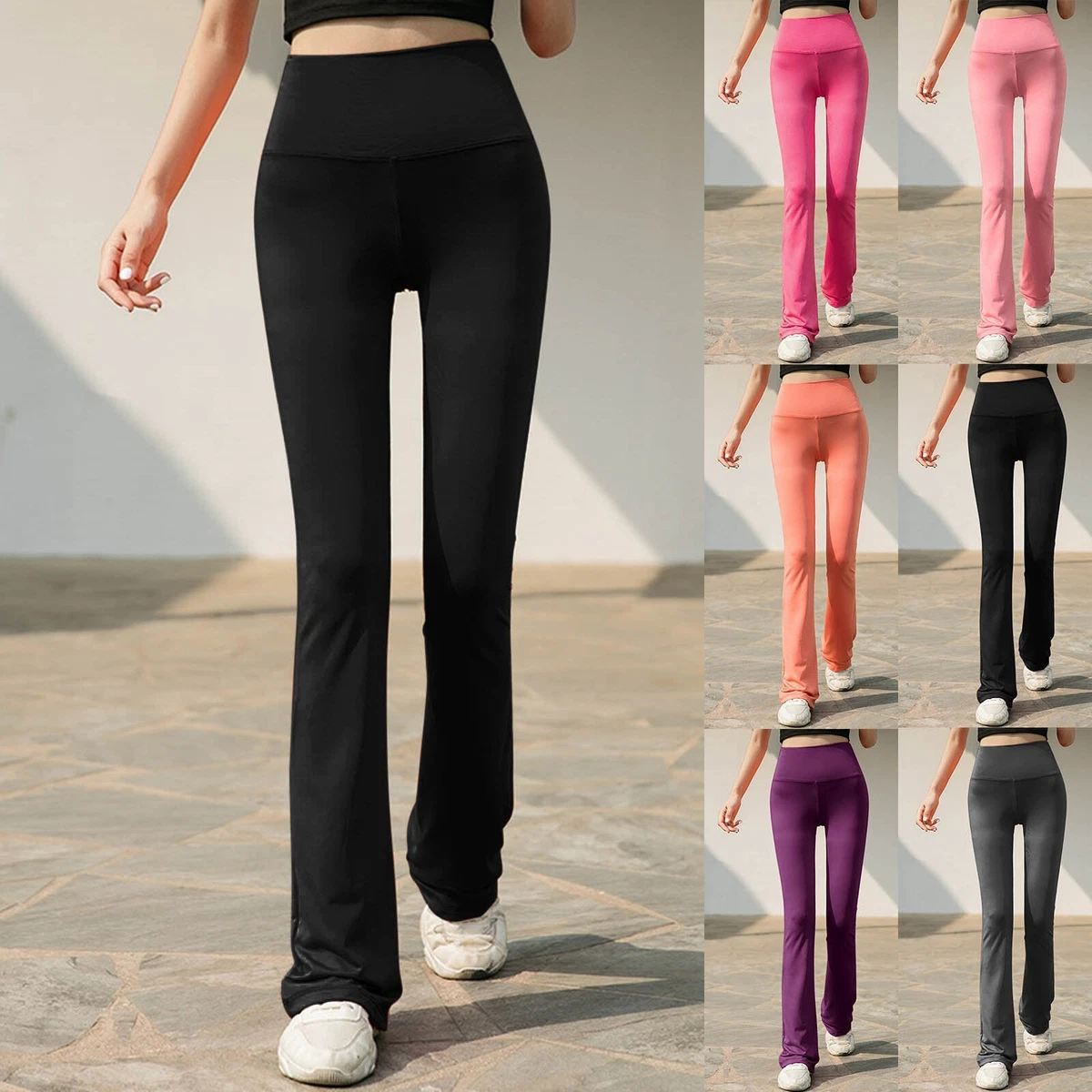 Women Yoga Pants Flare Leggings Hight Waisted Bell Bottom Workout Pants  Trousers