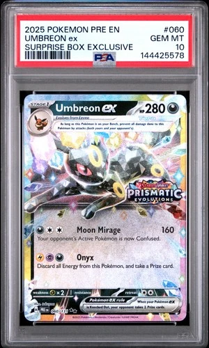 2025 POKEMON PRE EN-PRISMATIC EVOLUTIONS #060 UMBREON EX PSA 10
