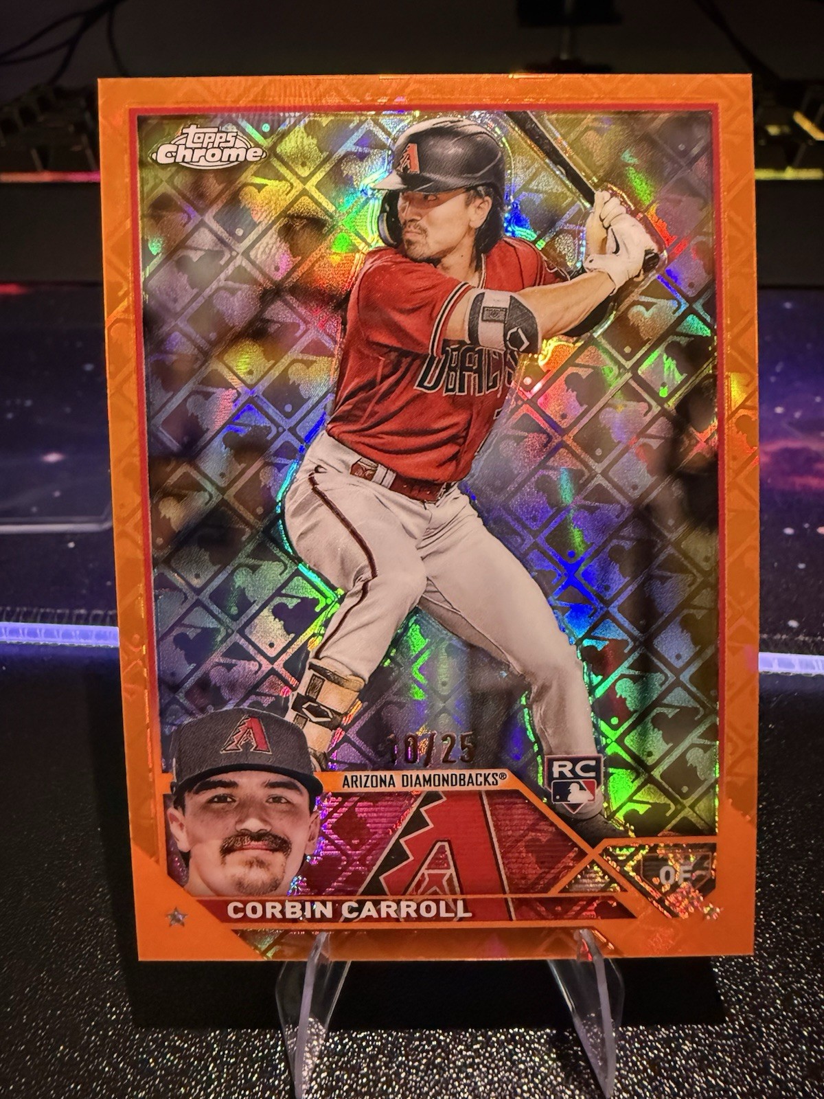 2023 Topps Chrome Logofractor - Corbin Carroll #95 Orange Refractor /25 RC