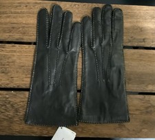 Coach Leather Silk Lined Gloves, Black, Size 8 NEW With Tags