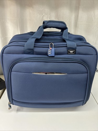 Delsey Helium Superlite Pilot Trolley And Carry On Bag Blue Canvas - Picture 14 of 24