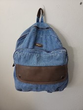 Vtg Y2k Gitano Denim Blue Backpack Zip Up School College Old School Hipster