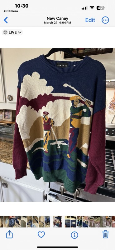 ￼ NWOT Vintage Cotton Golf Sweater Size Medium Unisex ￼