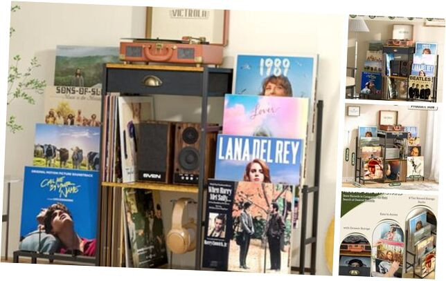 8-Tier Vinyl Record Stand with Storage and Display for Record Players  -image