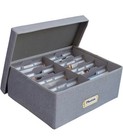 LINEN PHOTO ORGANIZER BOX With Dividers, Foldable Design & Self-Stick Labels NIB — photo 2