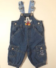 Vintage 90s Baby Mickey  Co Disney Denim Overalls 6-9 Months