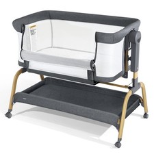 GRAY - ANBEL 3 IN 1 BABY BASSINET BEDSIDE BASSINET FOR BABY