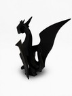 Modern Matte Black Dragon Figurine 3D Printed Fantasy Sculpture Medium — photo 5