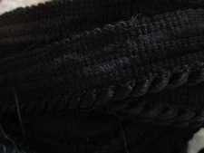7.5 Yds. Continuous Sm. Black  Twist Cord Rope Trim w/Lip Pipping Trim