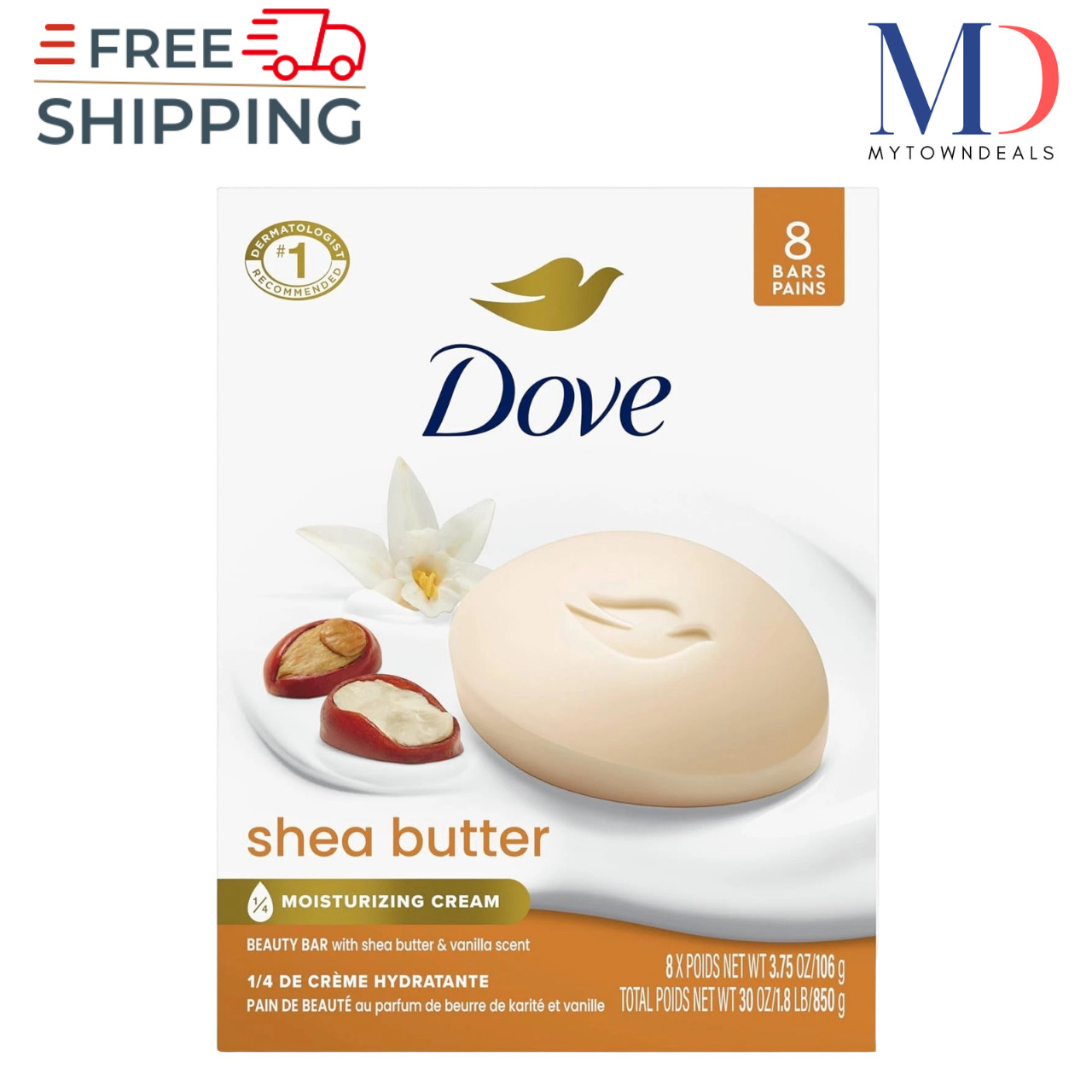 8 Bars 3.75oz - Moisturizing Cream