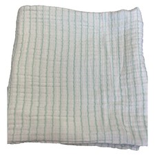 Aden Anais Swaddle Blanket Green White Stripe Cotton Muslin Wrap 38.5x42