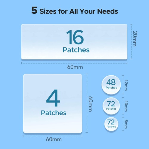 LitBear Large Pimple Patches, 5 Sizes 212 Counts Big Acne Patches for Face, F... - Picture 7 of 9