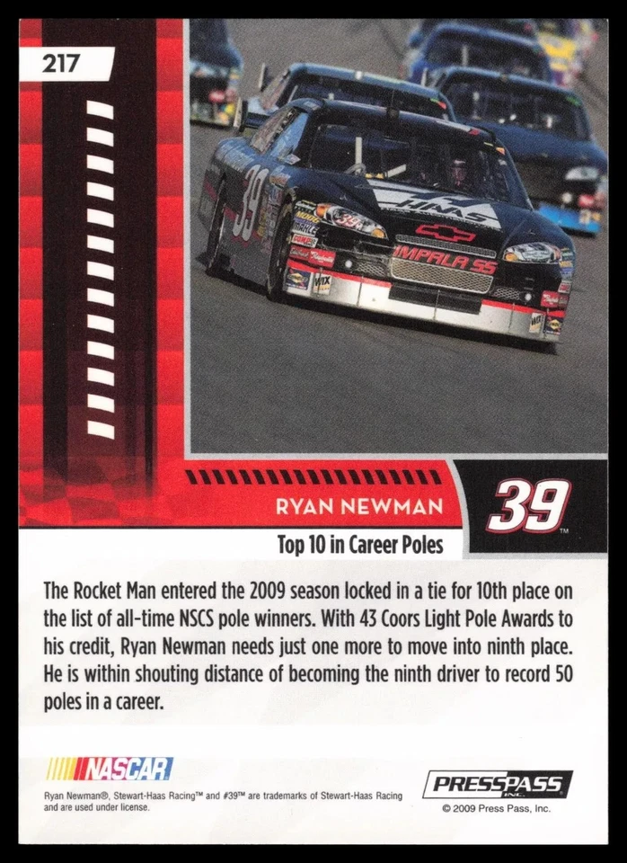 2009 Press Pass Gold #217 Ryan Newman - Image 2 of 2