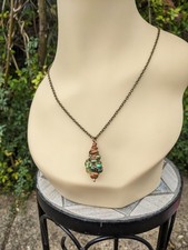 Green  Witch Amulet Pagan Hand Crafted Artisan Necklace OOAK