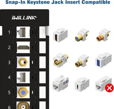 Blank 12-Port Keystone Patch Panel with 89D Wall Mount Bracket, Versatile Vertic