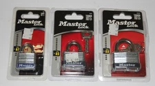 Lot of 3 Master Lock Padlocks 1~#500D, 1~#22D, 1~#7D ea. with 2 keys  
