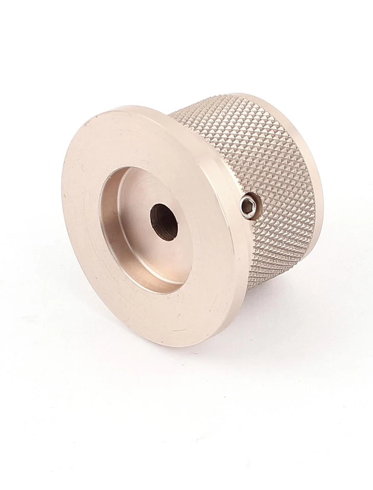Perillas de volumen de radio de altavoz de aluminio macizo mecanizado CNC tono dorado 38x30x25 mm Foto 2 de 2