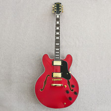 no logo 335 Electric Guitar Pearl red with GD Hardware Semi-Hollow HH Pickup