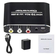 1080P HDMI to RCA Converter AV/CVSB L/R Video Box Support NTSC PAL For Xbox PS3