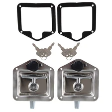 Labwork 2Pcs Trailer Door Latch T-Handle Lock Keys For Camper RV Truck Tool Box