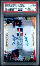 2024 BOWMAN CHROME INTL IMPACT AUTO PABLO GUERRERO/VLADI GUERRERO 25/99 PSA 8